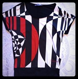 Desigual brand geometric print top